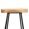 Artiss Set of 2 Elm Wood Backless Bar Stools 75cm - Black and Light Natural Deals499
