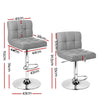 Artiss Set of 2 Fabric Swivel Bar Stools - Grey Deals499