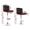 Artiss Set of 2 Gas Lift Bar Stools PU Leather - Chocolate Brown Deals499