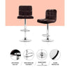 Artiss Set of 2 Gas Lift Bar Stools PU Leather - Chocolate Brown Deals499