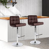 Artiss Set of 2 Gas Lift Bar Stools PU Leather - Chocolate Brown Deals499