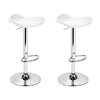 Artiss Set of 2 Gas Lift Bar Stools PU Leather - White and Chrome Deals499