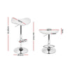 Artiss Set of 2 Gas Lift Bar Stools PU Leather - White and Chrome Deals499