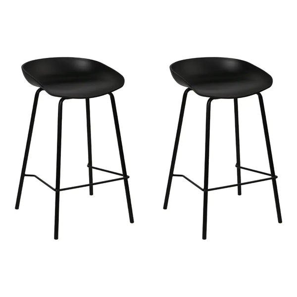 Artiss Set of 2 Metal Bar Stools - Black Deals499