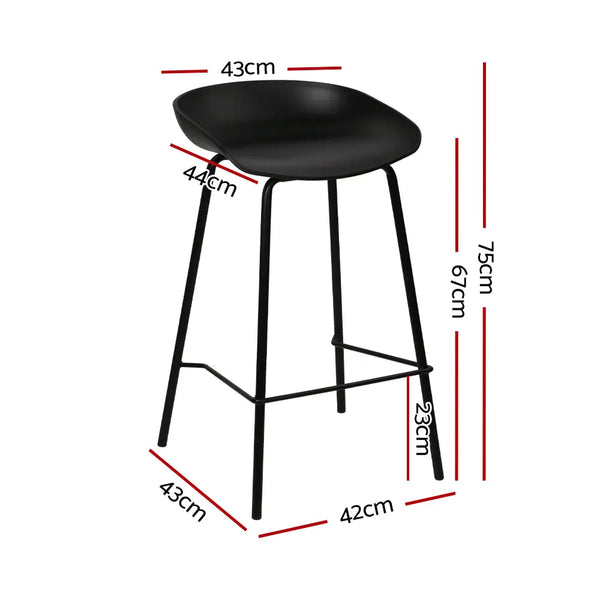 Artiss Set of 2 Metal Bar Stools - Black Deals499