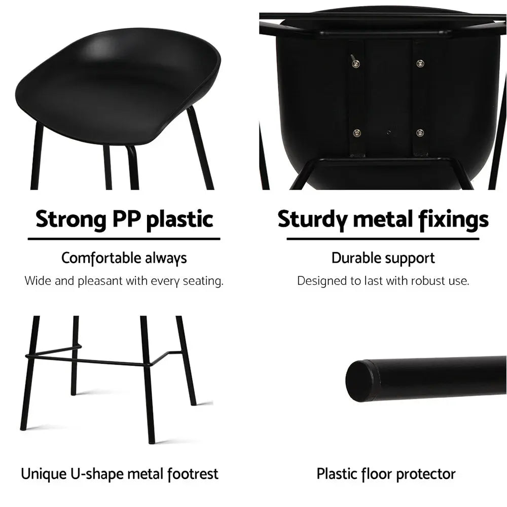 Artiss Set of 2 Metal Bar Stools - Black Deals499