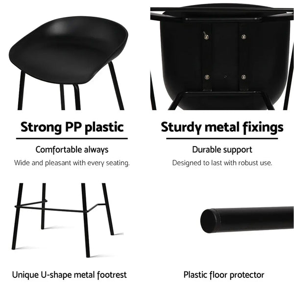 Artiss Set of 2 Metal Bar Stools - Black Deals499