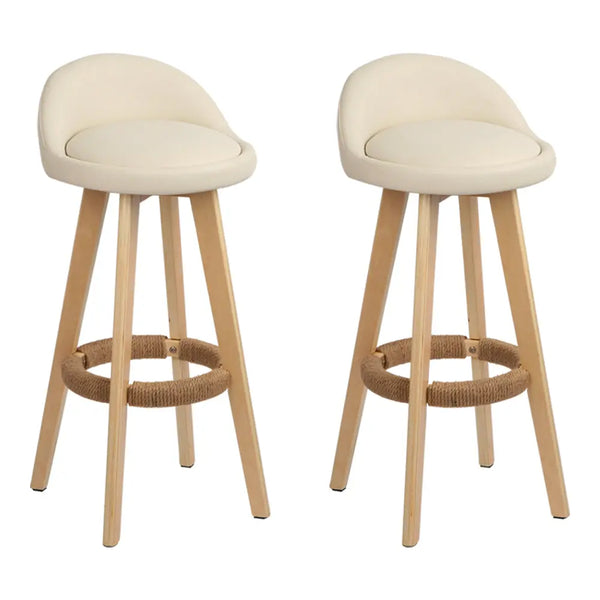 Artiss Set of 2 PU Leather Backrest Bar Stools - Beige Deals499