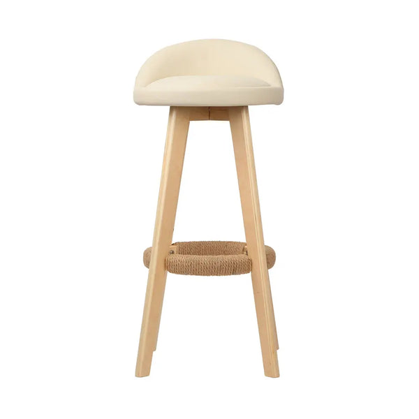 Artiss Set of 2 PU Leather Backrest Bar Stools - Beige Deals499