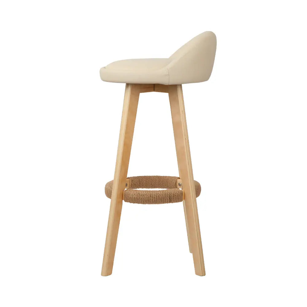 Artiss Set of 2 PU Leather Backrest Bar Stools - Beige Deals499