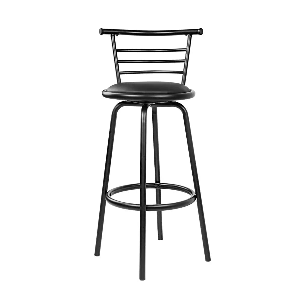 Artiss Set of 2 PU Leather Bar Stools - Black and Steel Deals499