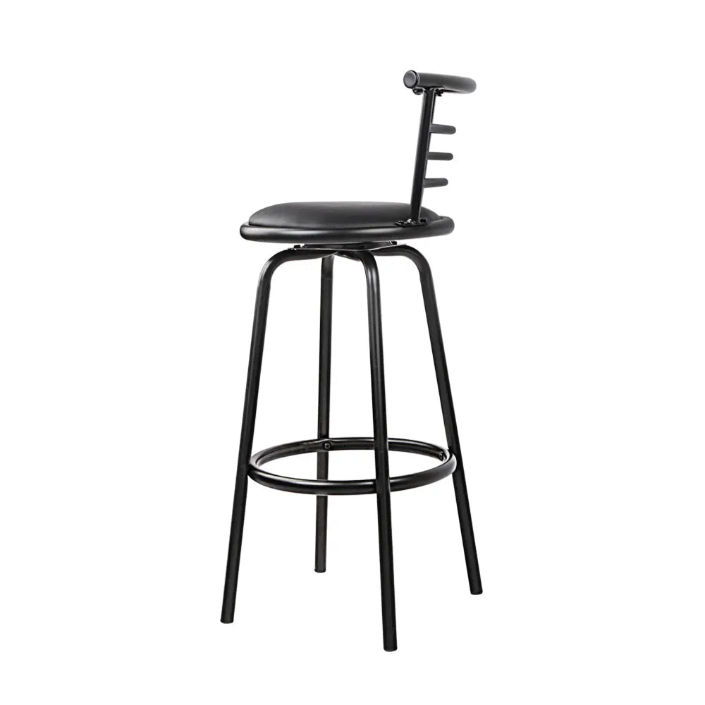 Artiss Set of 2 PU Leather Bar Stools - Black and Steel Deals499