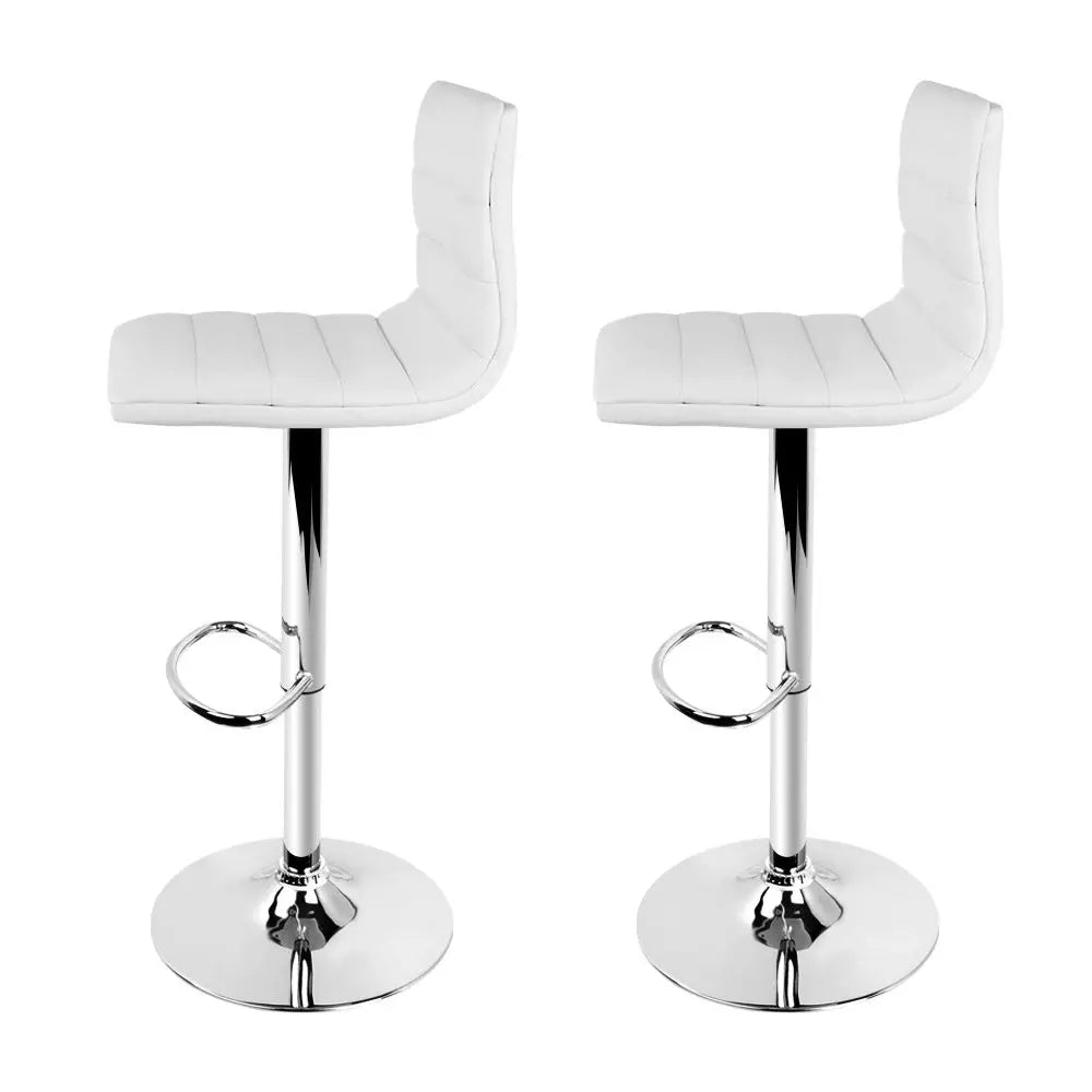 Artiss Set of 2 PU Leather Bar Stools Padded Line Style - White Deals499