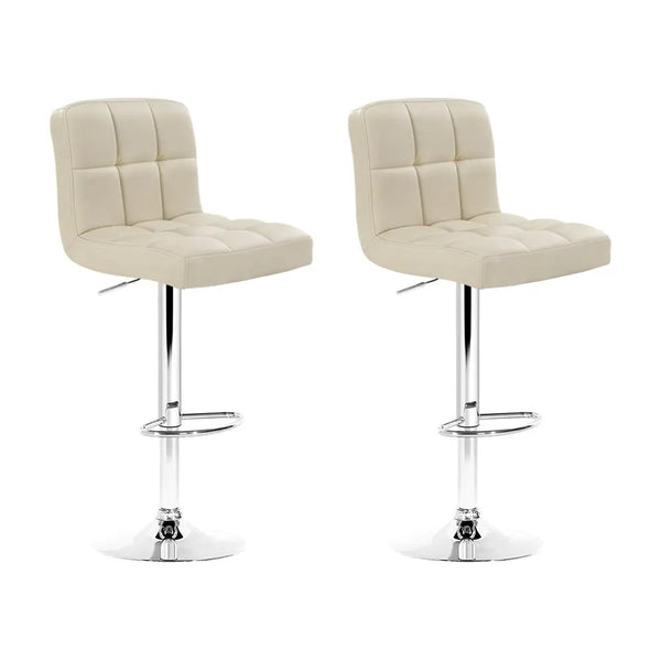 Artiss Set of 2 PU Leather Gas Lift Bar Stools - Beige Deals499