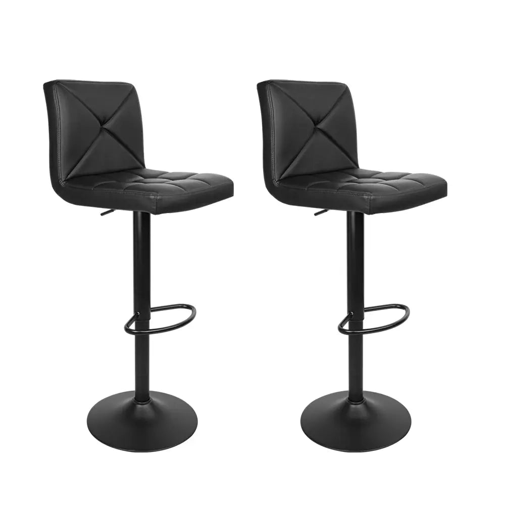 Artiss Set of 2 PU Leather Gas Lift Bar Stools - Black Deals499