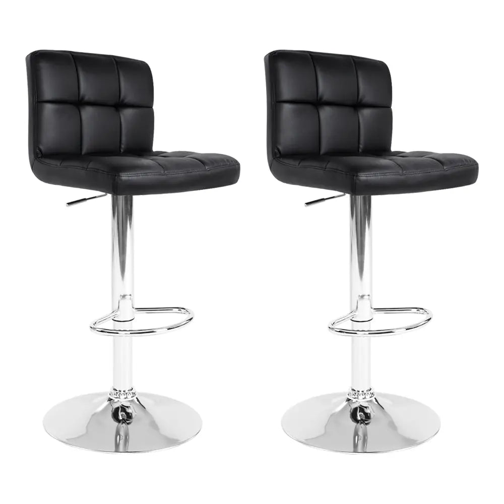 Artiss Set of 2 PU Leather Gas Lift Bar Stools - Black Deals499