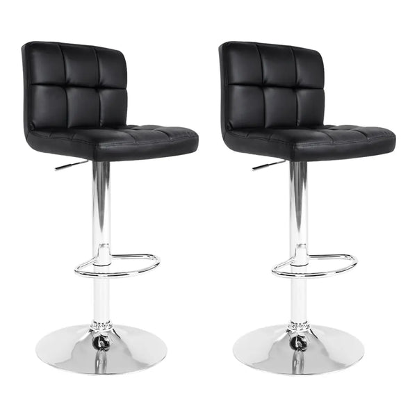 Artiss Set of 2 PU Leather Gas Lift Bar Stools - Black Deals499