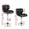 Artiss Set of 2 PU Leather Gas Lift Bar Stools - Black and Chrome Deals499