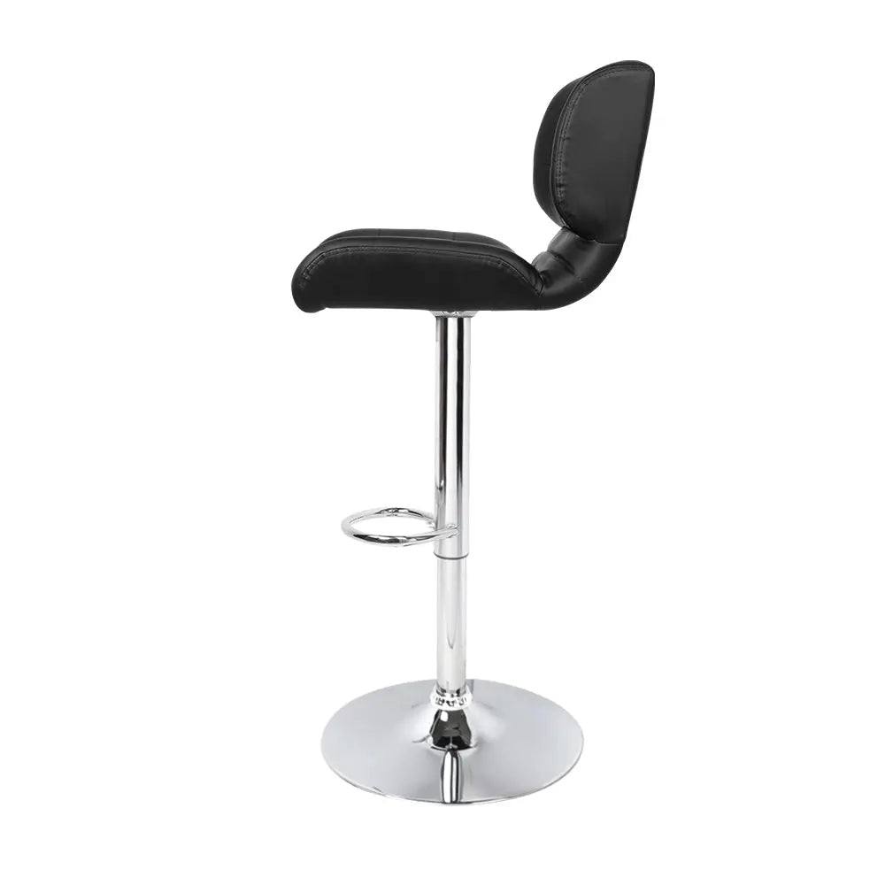 Artiss Set of 2 PU Leather Gas Lift Bar Stools - Black and Chrome Deals499