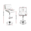 Artiss Set of 2 PU Leather Gas Lift Bar Stools - White and Chrome Deals499