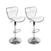 Artiss Set of 2 PU Leather Patterned Bar Stools - White and Chrome Deals499