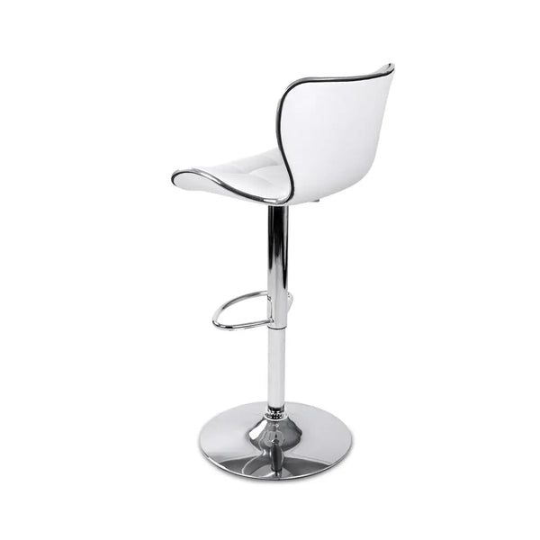 Artiss Set of 2 PU Leather Patterned Bar Stools - White and Chrome Deals499