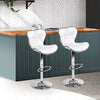 Artiss Set of 2 PU Leather Patterned Bar Stools - White and Chrome Deals499