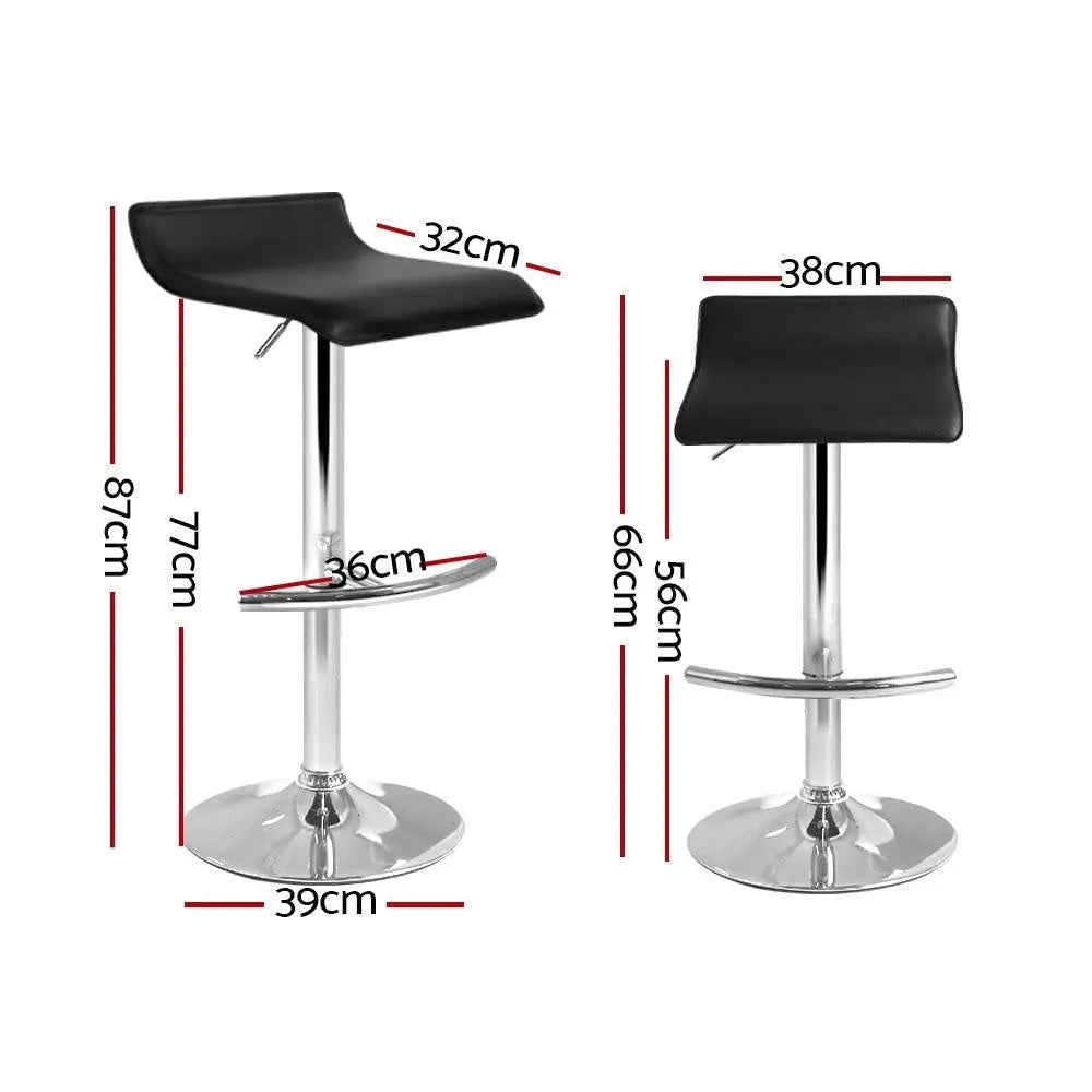 Artiss Set of 2 PU Leather Wave Style Bar Stools - Black Deals499