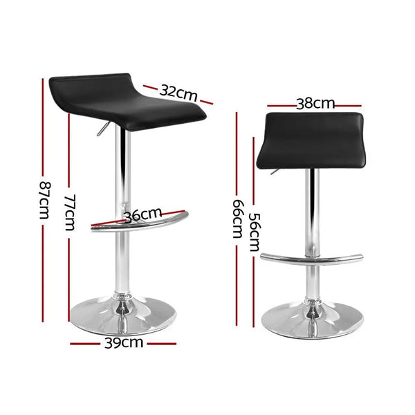 Artiss Set of 2 PU Leather Wave Style Bar Stools - Black Deals499