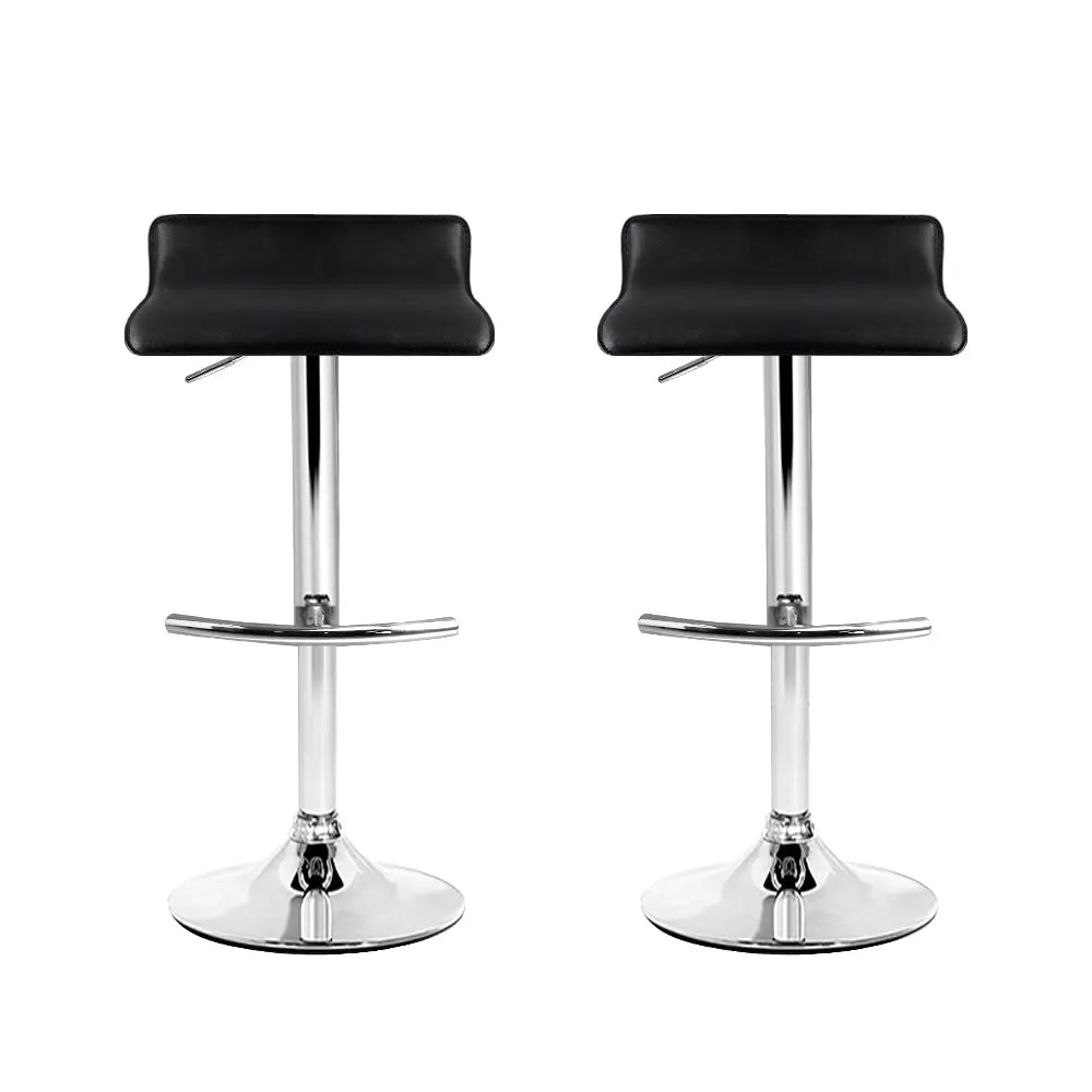 Artiss Set of 2 PU Leather Wave Style Bar Stools - Black Deals499