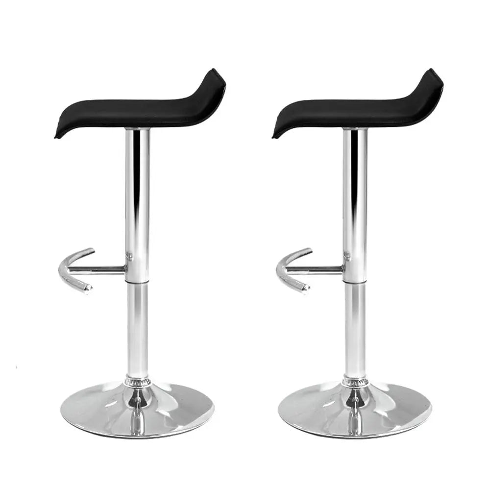 Artiss Set of 2 PU Leather Wave Style Bar Stools - Black Deals499