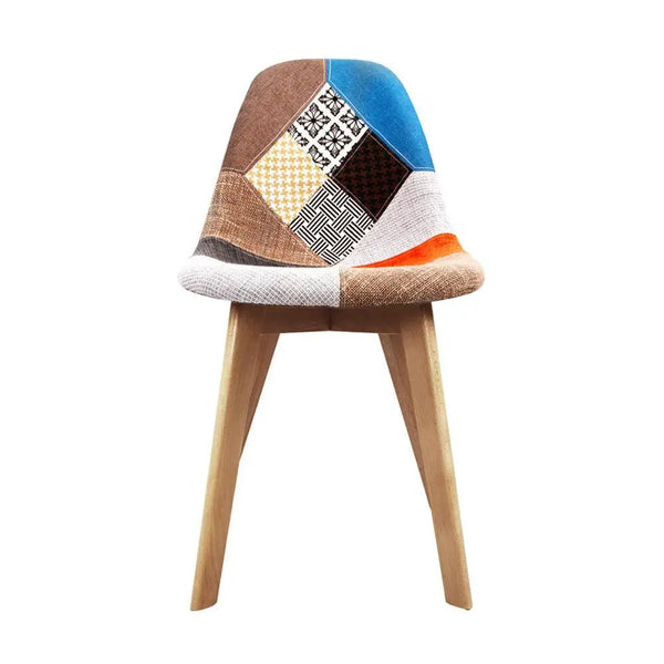 Artiss Set of 2 Retro Beech Fabric Dining Chair - Multi Colour Deals499