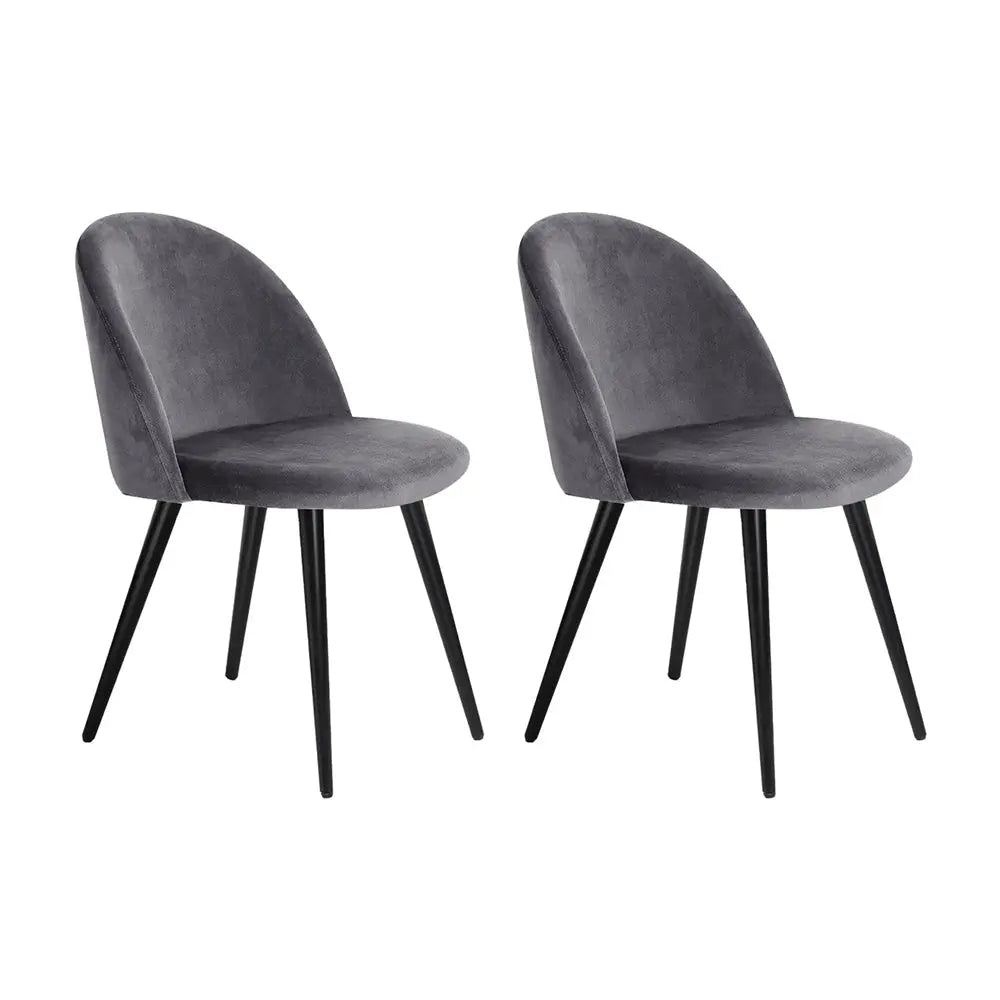 Artiss Set of 2 Velvet Modern Dining Chair - Dark Grey Deals499