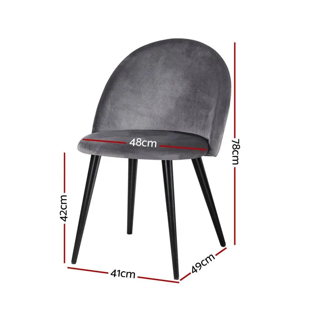 Artiss Set of 2 Velvet Modern Dining Chair - Dark Grey Deals499