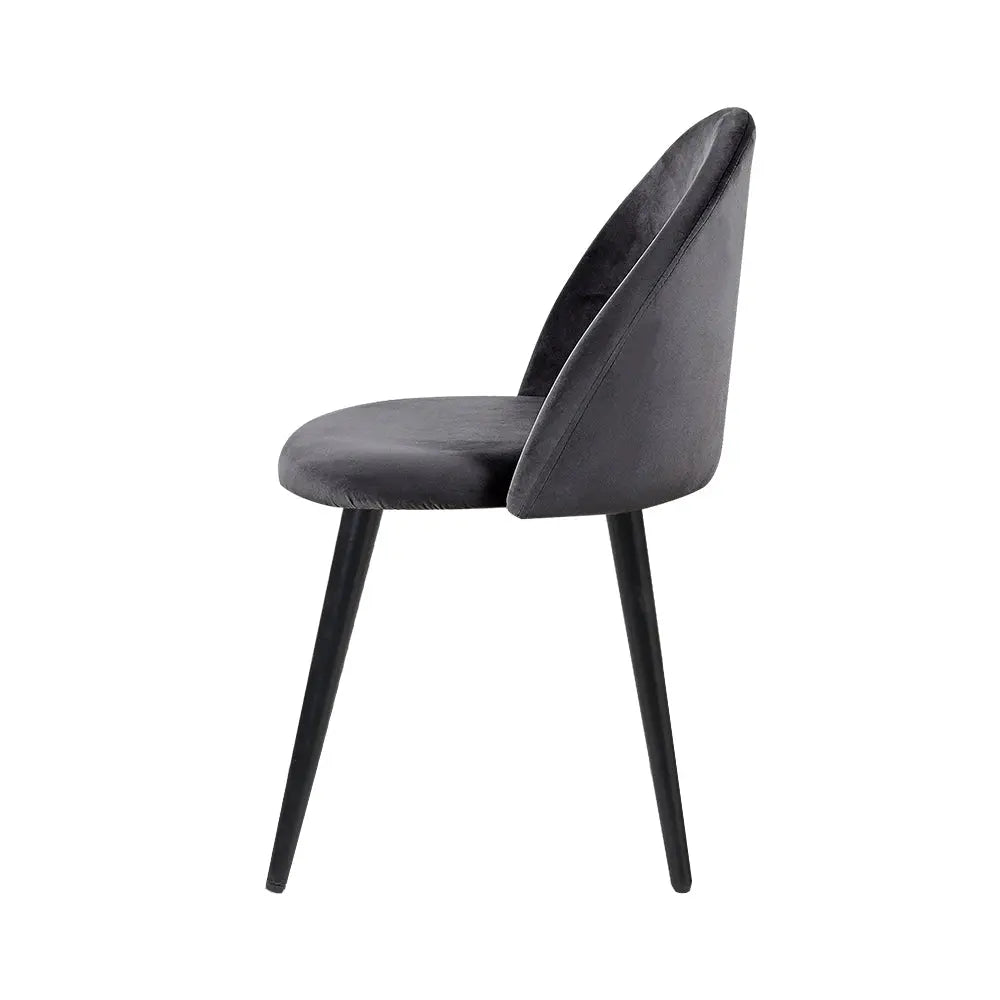 Artiss Set of 2 Velvet Modern Dining Chair - Dark Grey Deals499