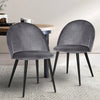 Artiss Set of 2 Velvet Modern Dining Chair - Dark Grey Deals499