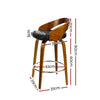 Artiss Set of 2 Walnut Wood Bar Stools - Black and Brown Deals499