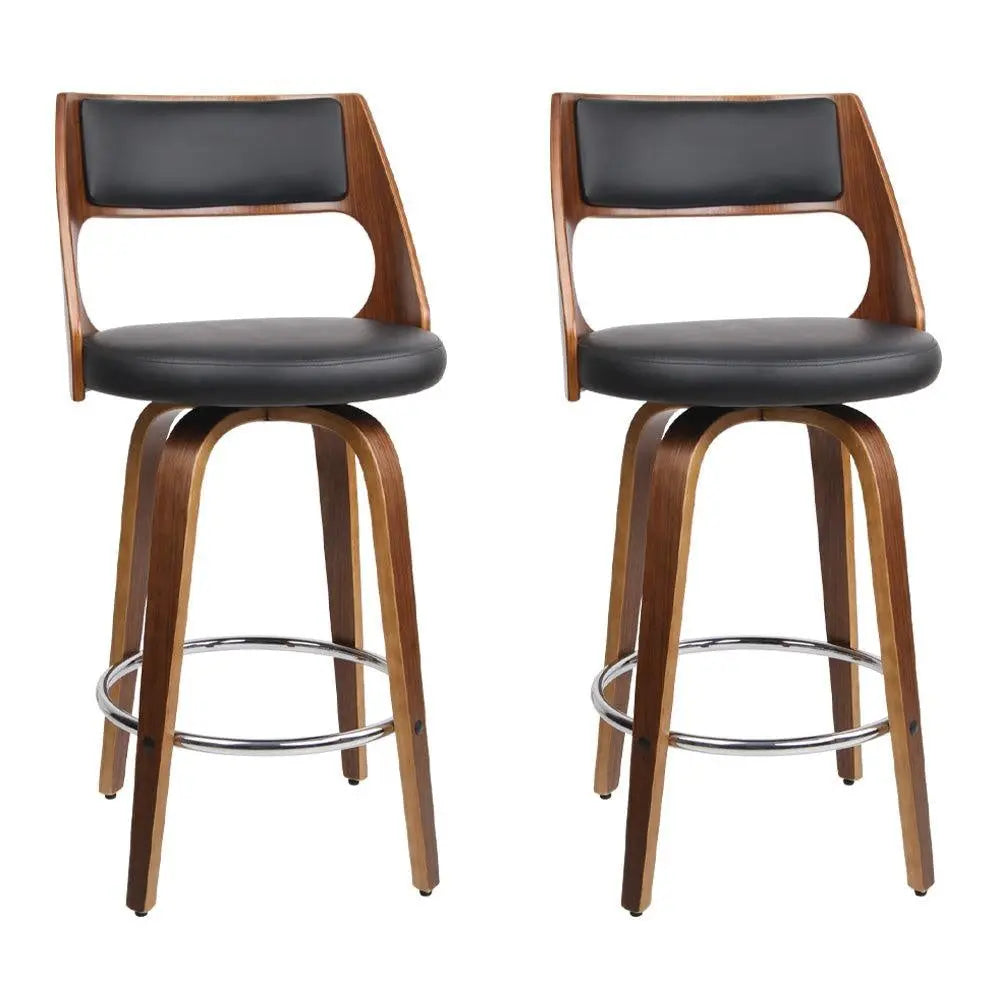 Artiss Set of 2 Wooden Bar Stools - Black Deals499