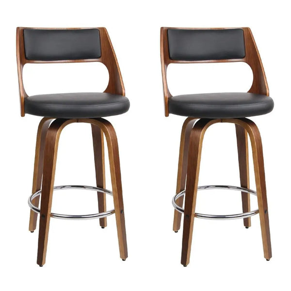 Artiss Set of 2 Wooden Bar Stools - Black Deals499