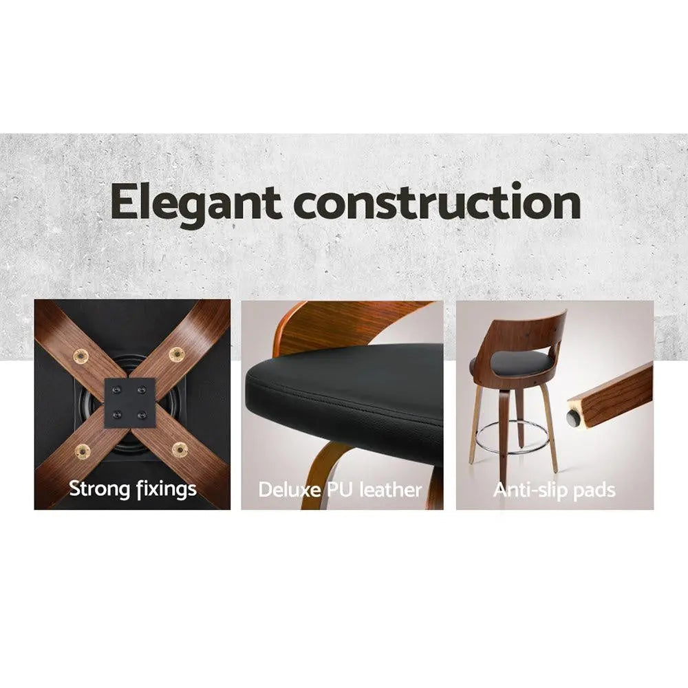 Artiss Set of 2 Wooden Bar Stools - Black Deals499