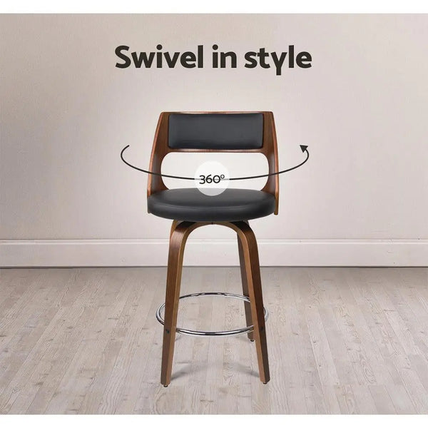 Artiss Set of 2 Wooden Bar Stools - Black Deals499