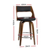 Artiss Set of 2 Wooden Bar Stools PU Leather - Black and Wood Deals499