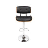 Artiss Set of 2 Wooden Gas Lift Bar Stools - Black and Chrome Deals499