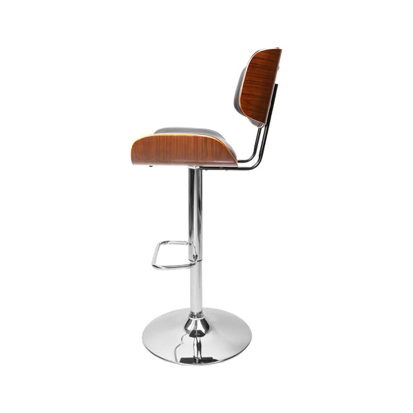 Artiss Set of 2 Wooden Gas Lift Bar Stools - Black and Chrome Deals499