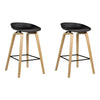 Artiss Set of 2 Wooden Square Footrest Bar Stools - Black Deals499