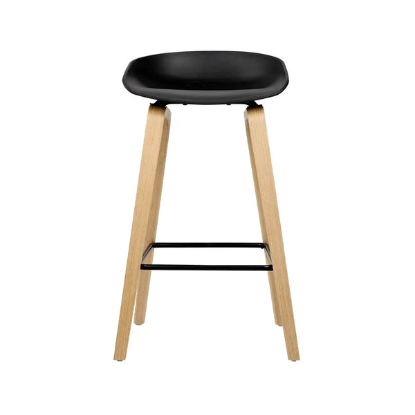 Artiss Set of 2 Wooden Square Footrest Bar Stools - Black Deals499