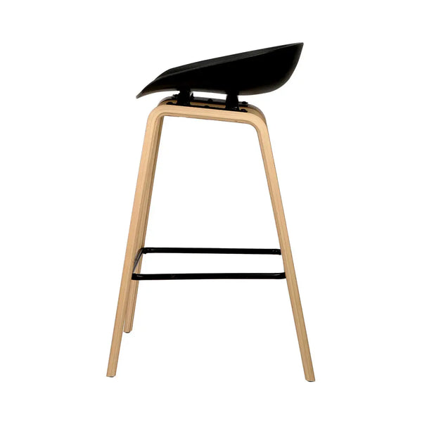 Artiss Set of 2 Wooden Square Footrest Bar Stools - Black Deals499