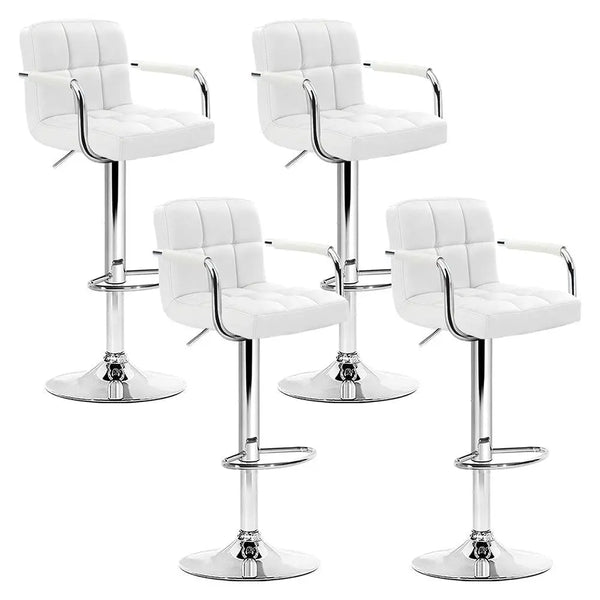 Artiss Set of 4 Bar Stools Gas lift Swivel - Steel and White Deals499