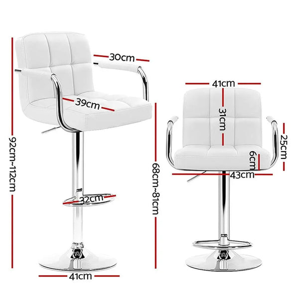 Artiss Set of 4 Bar Stools Gas lift Swivel - Steel and White Deals499