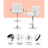 Artiss Set of 4 Bar Stools Gas lift Swivel - Steel and White Deals499